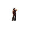 bodystocking en dentelle au crochet sans couture, grande taille, résille noire 